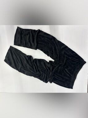 Juicy Couture Black Velour Joggers Logo Lounge Pants Y2K Medium